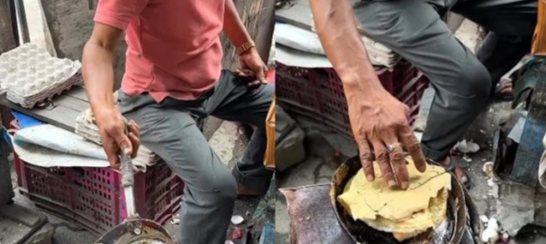 Duh! Penjual Ini Santai Buat Roti Telur ‘Ditemani’ Puluhan Tikus